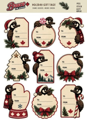 Holiday Gift Tag Sticker Sheets