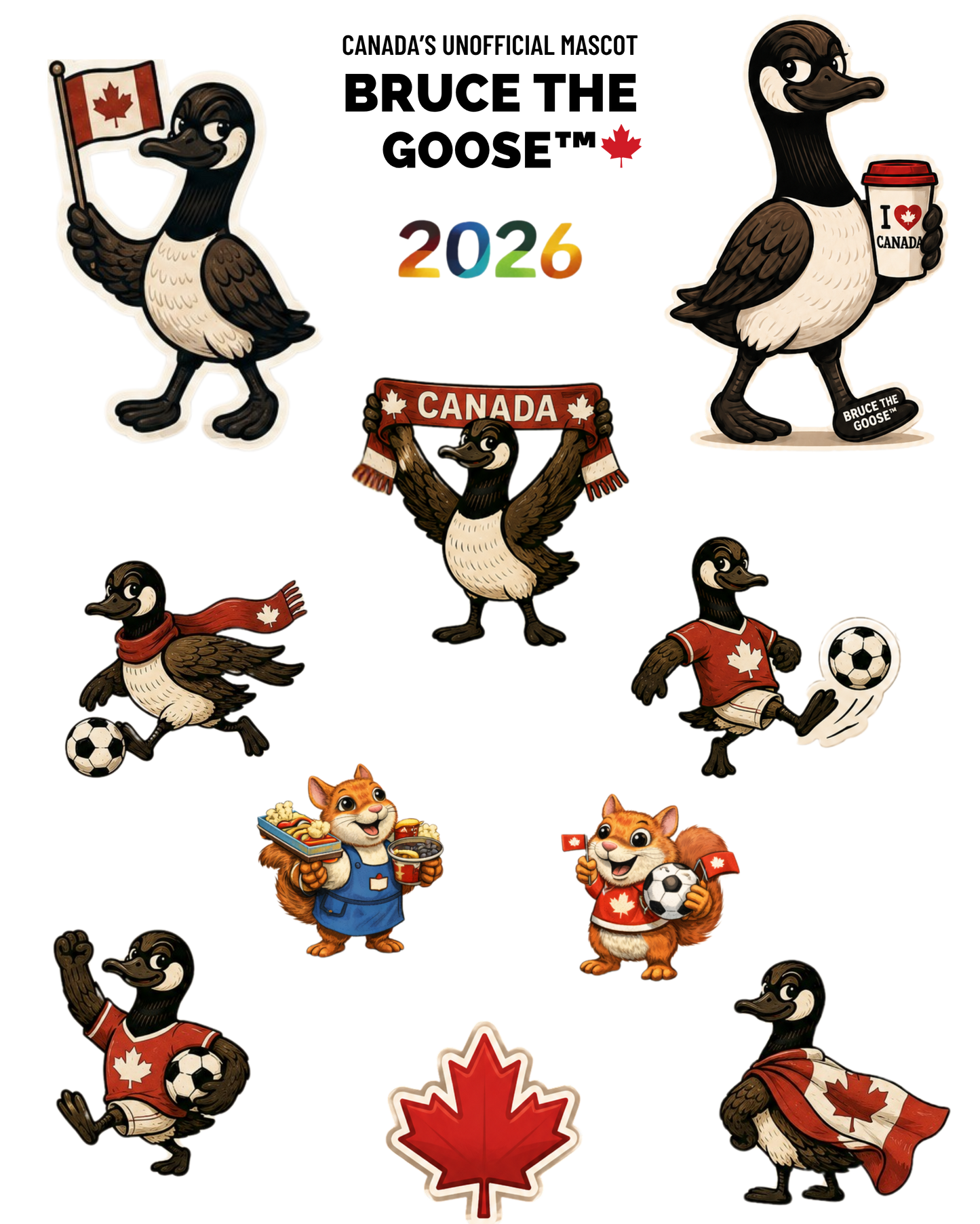 Kiss Cut Vinyl Sticker Sheet Canada Theme