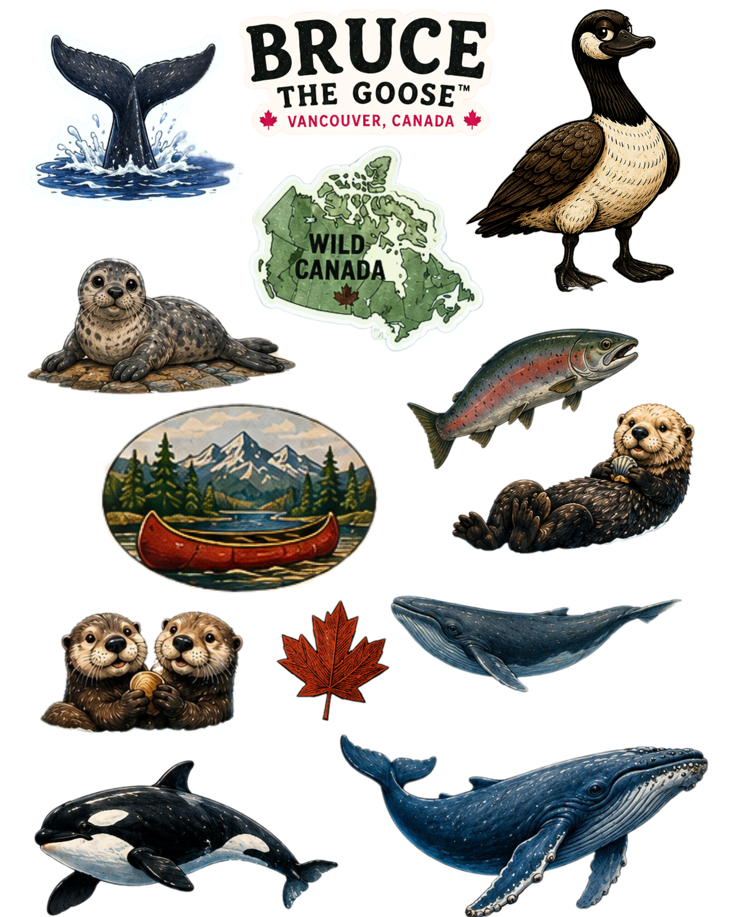 Kiss Cut Vinyl Sticker Sheet Wildlife Themes