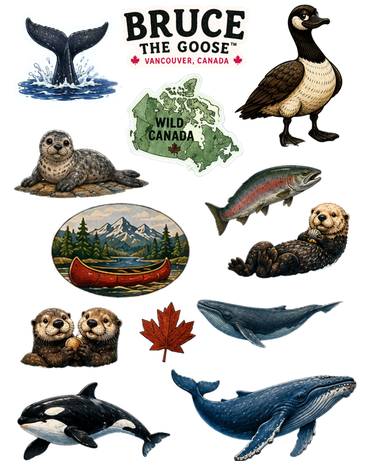 Kiss Cut Vinyl Sticker Sheet Wildlife Themes